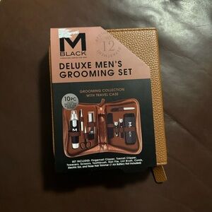 M Black - Deluxe Men’s 10pc Grooming Kit - Brown - New